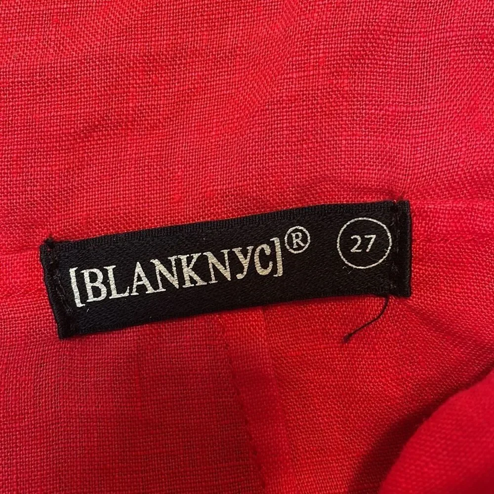 BlankNYC Red Linen Ruffle Wrap Skirt Size 27